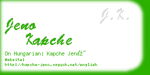 jeno kapche business card